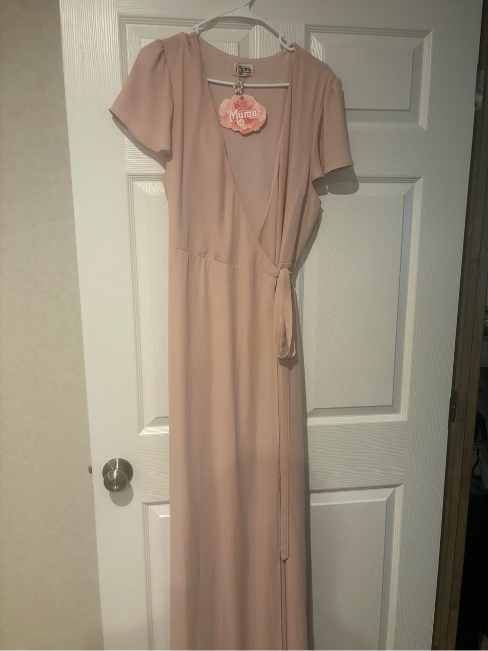 Show Me Your MuMu Blush Maxi Wrap Dress